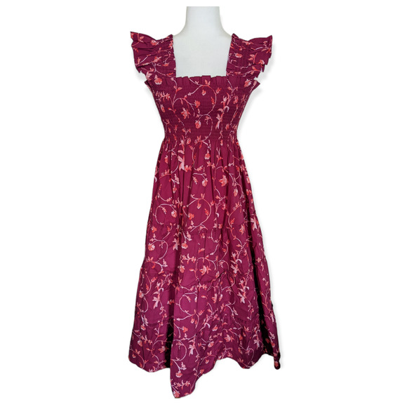 Hill House Dresses & Skirts - HILL HOUSE Ellie Nap Dress Burgundy Botanical 2XL